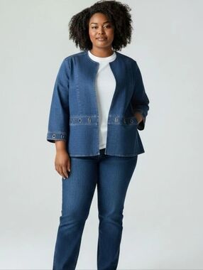 Classic Denim Blue Jean Jacket Women’s Plus Size
